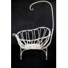 ANTICA CULLA FERRO BATTUTO BIANCO LETTO LETTINO NEONATO BAMBINO VINTAGE 1900