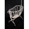 ANTICA CULLA FERRO BATTUTO BIANCO LETTO LETTINO NEONATO BAMBINO VINTAGE 1900