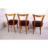 SET 3 SEDIA VINTAGE DESIGN Vittorio Dassi LEGNO STOFFA VINTAGE CHAIR ANNI 50 