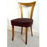 SET 3 SEDIA VINTAGE DESIGN Vittorio Dassi LEGNO STOFFA VINTAGE CHAIR ANNI 50 