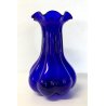 GRANDE VASO VETRO SOFFIATO BLU MURANO DESIGN PORTAFIORI FIORE ITALIAN GLASS ART