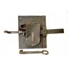 ANTICA GRANDE SERRATURA CHIAVE ferro battuto 600 FUNZIONANTE DOOR LOCK IRON KEY 