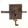 ANTICA GRANDE SERRATURA CHIAVE ferro battuto 600 FUNZIONANTE DOOR LOCK IRON KEY 