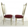 ANTICA COPPIA SEDIE POLTRONE GAETANO DESCALZI ITALIA CHIAVARI BRASS CHAIR PURPLE