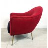 POLTRONA DESIGN ANNI 60 VIOLA FUCSIA VINTAGE ARMCHAIR FAUTEUIL MODERNARIATO OLD
