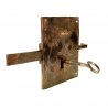 ANTICA GRANDE SERRATURA CHIAVE ferro battuto 600 FUNZIONANTE DOOR LOCK IRON KEY 