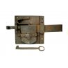 ANTICA GRANDE SERRATURA CATENACCIO CHIAVE ferro battuto 600 DOOR LOCK IRON KEY 