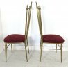 ANTICA COPPIA SEDIE POLTRONE GAETANO DESCALZI ITALIA CHIAVARI BRASS CHAIR PURPLE