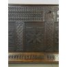 ANTICA CASSAPANCA 1800 INTAGLIATA ELISABETTIANA INGLESE LEGNO ROVERE PANCA BAULE