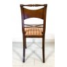 ANTICO SET 6 SEDIA STILE IMPERO LEGNO MASSELLO NOCE OLD DINING CHAIRS VINTAGE