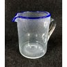GRANDE BROCCA VETRO SOFFIATO BULLICANTE BLU MURANO VASO EPOCA VENEZIA GLASS ART