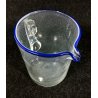 GRANDE BROCCA VETRO SOFFIATO BULLICANTE BLU MURANO VASO EPOCA VENEZIA GLASS ART
