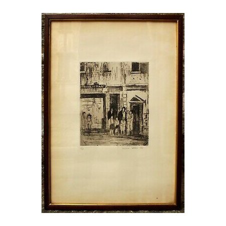 DISEGNO ASTRATTO Luciano Caldari LITOGRAFIA firmata N° 3/40 NEOREALISMO 1960 ART