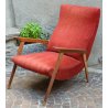 ANTICA POLTRONA IMBOTTITA SEDIA PALISSANDRO SALA CAMERA CHAIR DESIGN ICO PARISI
