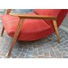 ANTICA POLTRONA IMBOTTITA SEDIA PALISSANDRO SALA CAMERA CHAIR DESIGN ICO PARISI