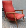 ANTICA POLTRONA IMBOTTITA SEDIA PALISSANDRO SALA CAMERA CHAIR DESIGN ICO PARISI