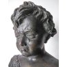 ANTICO BUSTO BRONZO BAMBINO LACRIME PIANTO STILE MEDARDO ROSSO SCULTURA STATUA