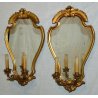 COPPIA ANTICA SPECCHIERA LIBERTY DORATA epoca 900 LUME OLD GOLDEN MIRROR LAMPADA