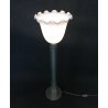 LAMPADA TERRA TAVOLO TULIPANO VETRO BIANCO DESIGN VINTAGE OLD LAMP FRANCIA 1960
