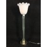 LAMPADA TERRA TAVOLO TULIPANO VETRO BIANCO DESIGN VINTAGE OLD LAMP FRANCIA 1960