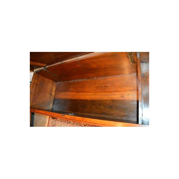 ANTICA CASSAPANCA LOMBARDA legno NOCE epoca 700 RINASCIMENTALE OLD WOOD CHEST