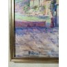 DIPINTO OLIO SERITE FIRMATO A ROSSI VEDUTA PAESE BORGO QUADRO EPOCA 1900 ARTE