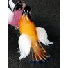 SCULTURA COPPIA UCCELLO VETRO SOFFIATO MURANO POLICROMO ARTIGIANALE DESIGN ITALY