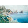 ANTICO QUADRO GIAN PIERO CASTELLI CAPRI 1925 DIPINTO OLIO TAVOLA EPOCA SORRENTO