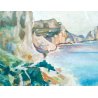 ANTICO QUADRO GIAN PIERO CASTELLI CAPRI 1925 DIPINTO OLIO TAVOLA EPOCA SORRENTO