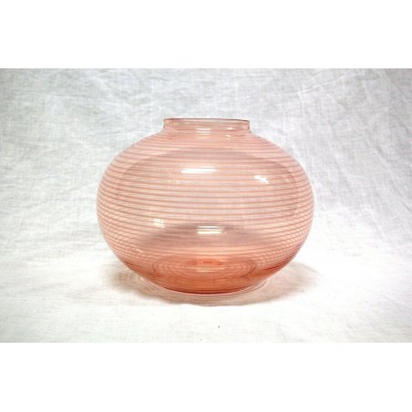 VASO ICHENDORF VETRO SOFFIATO DESIGN SPIRALE CRISTALLO ROSA CORALLO GLASS VASE 