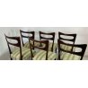 SET 6 SEDIE VINTAGE DESIGN LEGNO STOFFA CHAIR VINTAGE PAOLO BUFFA ANNI 50 SEDIA 