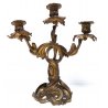 Coppia di candelabri in ottone, stile barocco rococò