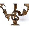 Coppia di candelabri in ottone, stile barocco rococò