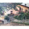 ANTICO QUADRO DIPINTO OLIO TAVOLA CASA CAMPAGNA CASOLARE EPOCA 1900 CORNICE ARTE