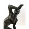 ANTICA SCULTURA BRONZO LIBERTY NUDO DONNA CANE DIANA STATUA FIRMATA EPOCA 1910