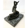 ANTICA SCULTURA BRONZO LIBERTY NUDO DONNA CANE DIANA STATUA FIRMATA EPOCA 1910