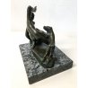 ANTICA SCULTURA BRONZO LIBERTY NUDO DONNA CANE DIANA STATUA FIRMATA EPOCA 1910