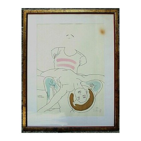 STAMPA PROVA D'AUTORE DISEGNO ACQUERELLO Luca Braull RITRATTO BALLERINI POP ART 