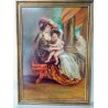 QUADRO RITRATTO DONNA BAMBINO VERCELLINA RANCO BORGOSESIA DIPINTO OLIO TELA
