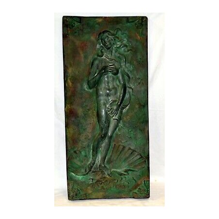 CERAMICA TERRACOTTA ROMACREA VENERE BOTTICELLI BASSORILIEVO PIASTRELA FORMELLA