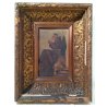 ANTICO DIPINTO FRATE PREGHIERA C BAILO FRANCESCANO QUADRO OLIO TAVOLA EPOCA 1800