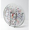 SCULTURA VETRO POLICROMO MURANO FIRMATA SABINO VENTURA  PIATTO GLASS ART EPOCA