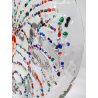 SCULTURA VETRO POLICROMO MURANO FIRMATA SABINO VENTURA  PIATTO GLASS ART EPOCA