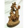 ANTICA SCULTURA GRUPPO TERRACOTTA D. Passani VENDEMMIA RACCOLTO UVA MADRE BIMBI