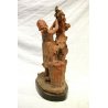 ANTICA SCULTURA GRUPPO TERRACOTTA D. Passani VENDEMMIA RACCOLTO UVA MADRE BIMBI
