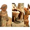 ANTICA SCULTURA GRUPPO TERRACOTTA D. Passani VENDEMMIA RACCOLTO UVA MADRE BIMBI