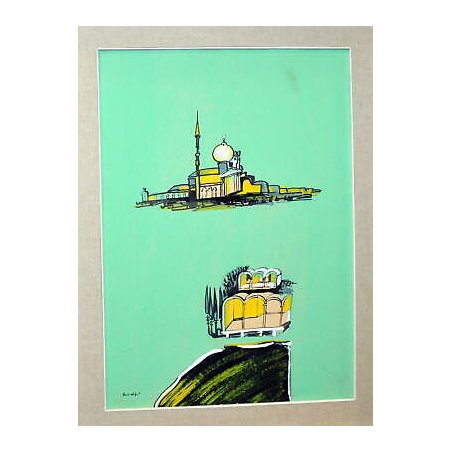 QUADRO "S.Giorgio" Venezia Remo Brindisi TEMPERA TELA DIPINTO ASTRATTO AUTENTICA