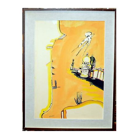 QUADRO "la Salute" Venezia Remo Brindisi TEMPERA TELA DIPINTO ASTRATTO AUTENTICA