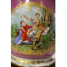 ANTICO VASO PORCELLANA SEVRES PORCELAIN  ROSA ORO SCENA GALANTE CACHEPOT XIXsec 