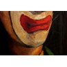 GRANDE ANTICO DIPINTO OLIO TELA Galantini RITRATTO PAGLIACCIO SAD CLOWN CIRCUS  